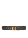 Fendi Reversible Ff-pattern Belt In Marrón
