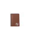 Fendi Squared Ff Bi-fold Card Holder In Brown
