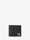 Fendi Brown Bi-fold Wallet With Squared Ff Motif In Leather Man In Brown