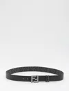 Fendi Reversible Monogram Canvas And Leather Belt In Black