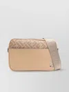 Fendi Monogram-panel Leather Messenger Bag In Neutral