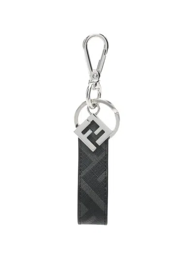 Fendi Squared Ff Canvas Key Ring Accessories In Multi
