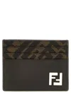 Fendi 'squared Ff' Card Holder In Brown