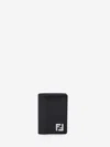 Fendi Leather Military Green Squared Ff Card Case Men In Black