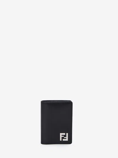 Fendi Squared Ff Card Holder In Black