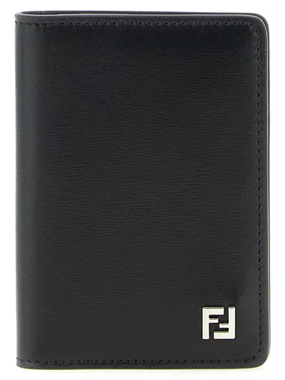 Fendi Squared Ff Card Holder In Black