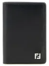 Fendi 'squared Ff' Card Holder In Black
