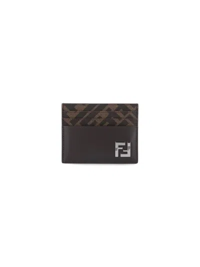 Fendi Brown Squared Ff Card Holder