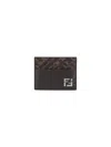 Fendi Squared Ff Card Holder In Brown