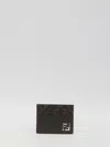Fendi Brown Squared Ff Card Holder In Brown
