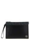 Fendi Squared Ff Clutch Black In Black