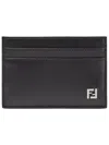 Fendi Squared Ff Logo Compact Card Holder In Brown
