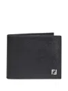 Fendi Squared Ff Leather Compact Bi-fold Wallet