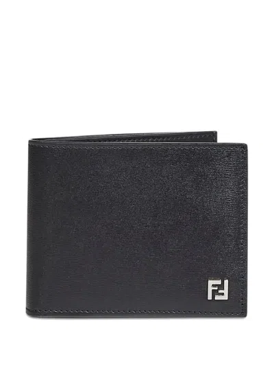 Fendi Squared Ff Leather Compact Bi-fold Wallet