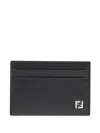 Fendi Squared Ff Leather Wallet In Black