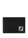 Fendi Squared Ff Logo Card Holder In Black