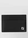 Fendi Squared Ff Logo Compact Card Holder In Black