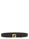 Fendi Squared Ff Belt In Brown