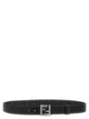 Fendi Men's Squared Ff Reversible Belt In Black