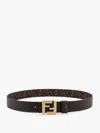 Fendi Ff Square Reversible Leather Belt In Brown