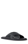Fendi Crossed X-strap Calfskin Slide Sandals In Multi