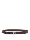 Fendi Men Squared Ff Suede Belt In Brown