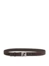 Fendi Men Squared Ff Suede Belt In Brown