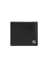 Fendi Black Squared Ff Bi-fold Wallet In Black