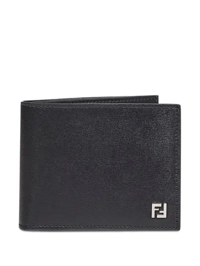 Fendi Squared Metal Wallet In Black