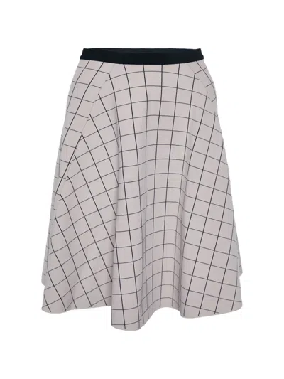 Pre-owned Fendi Square-patterned Mini Skirt In Neutral