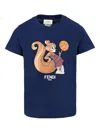 Fendi Squirrel Basketball T-shirt In Black
