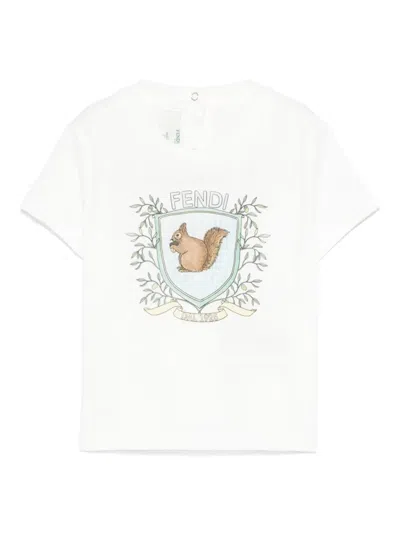 FENDI SQUIRREL-PRINT T-SHIRT