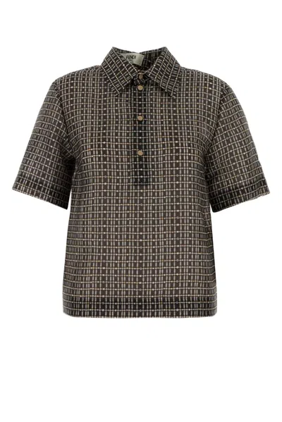 Fendi S/s Shirt Mini Ff In Black