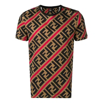 Fendi Ss21 Ff Pattern Printing Short Sleeve Brown
