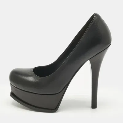 Pre-owned Fendi Sta Platform Pumps Size 35.5 In Black