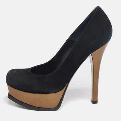 Pre-owned Fendi Sta Platform Pumps Size 37 In Black
