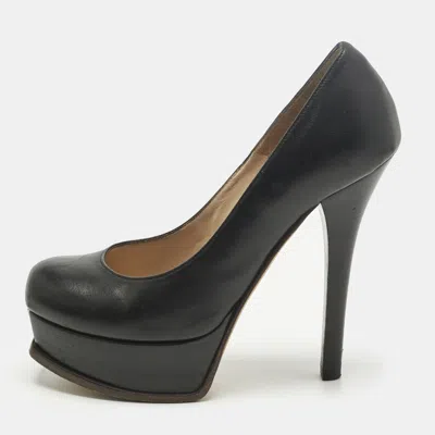 Pre-owned Fendi Sta Platform Pumps Size 37.5 In Black