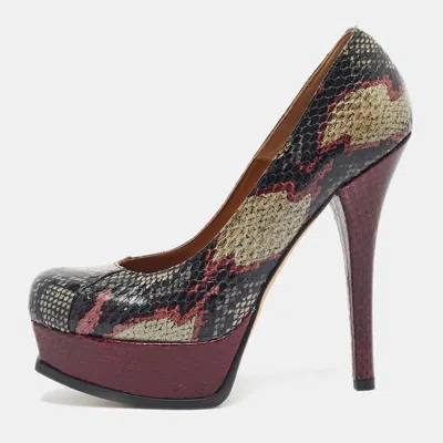 Pre-owned Fendi Sta Platform Pumps Size 39.5 In Multi