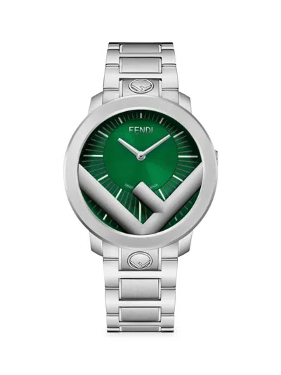 Fendi Stainless Steel & Green Opalin Dial Bracelet Watch/41mm In Silver Green