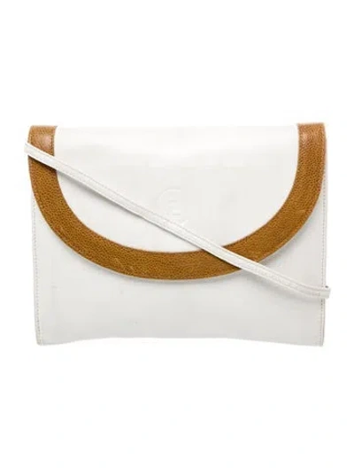 Pre-owned Fendi Stamp Clutch Vintage In White