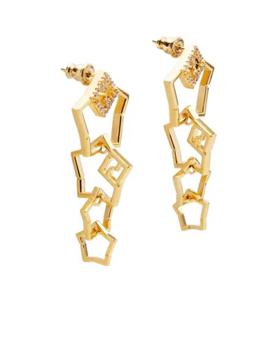 Fendi Star Pattern Earrings In Yellow