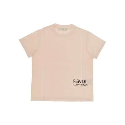Fendi Stencil Logo Print T-shirt - Kids In Neutral