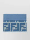 Fendi Blue Denim Cotton Card Holder