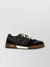 Fendi Match Ff Jacquard Fabric And Suede Sneakers In Brown