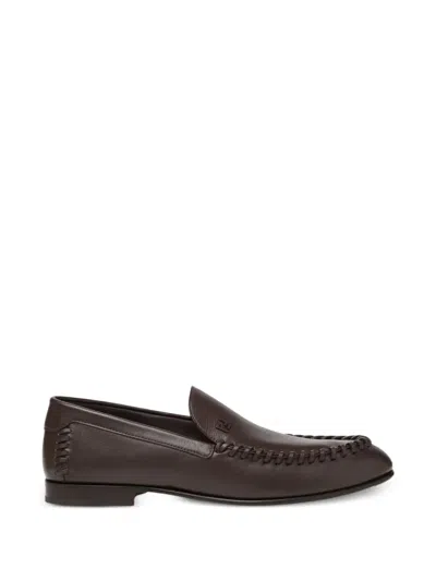 Fendi Stitched Loafers In Multi