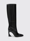 Fendi Arco Leather Knee High Boots Sculptural Heel In Black