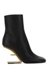 Fendi Leather Ankle Boots With O'lock Slider In F0qa1