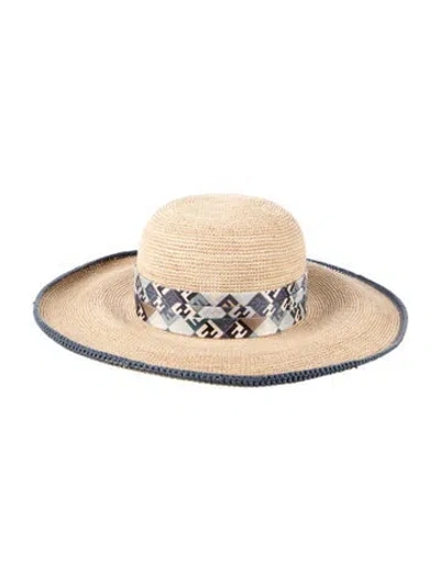 Pre-owned Fendi Stra Hat. In Brown