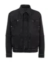 Fendi Straight Cut Denim Jacket In Black