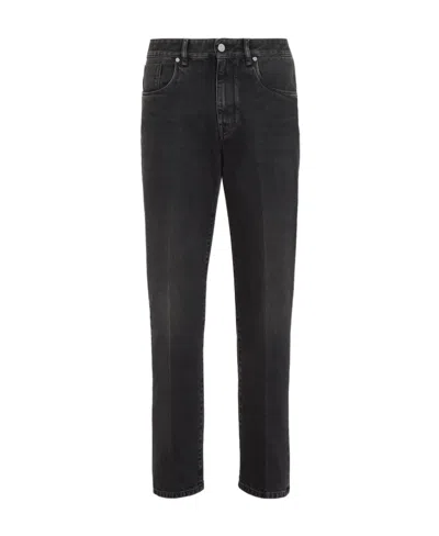 FENDI FENDI LOGO PATCH STRAIGHT-LEG JEANS